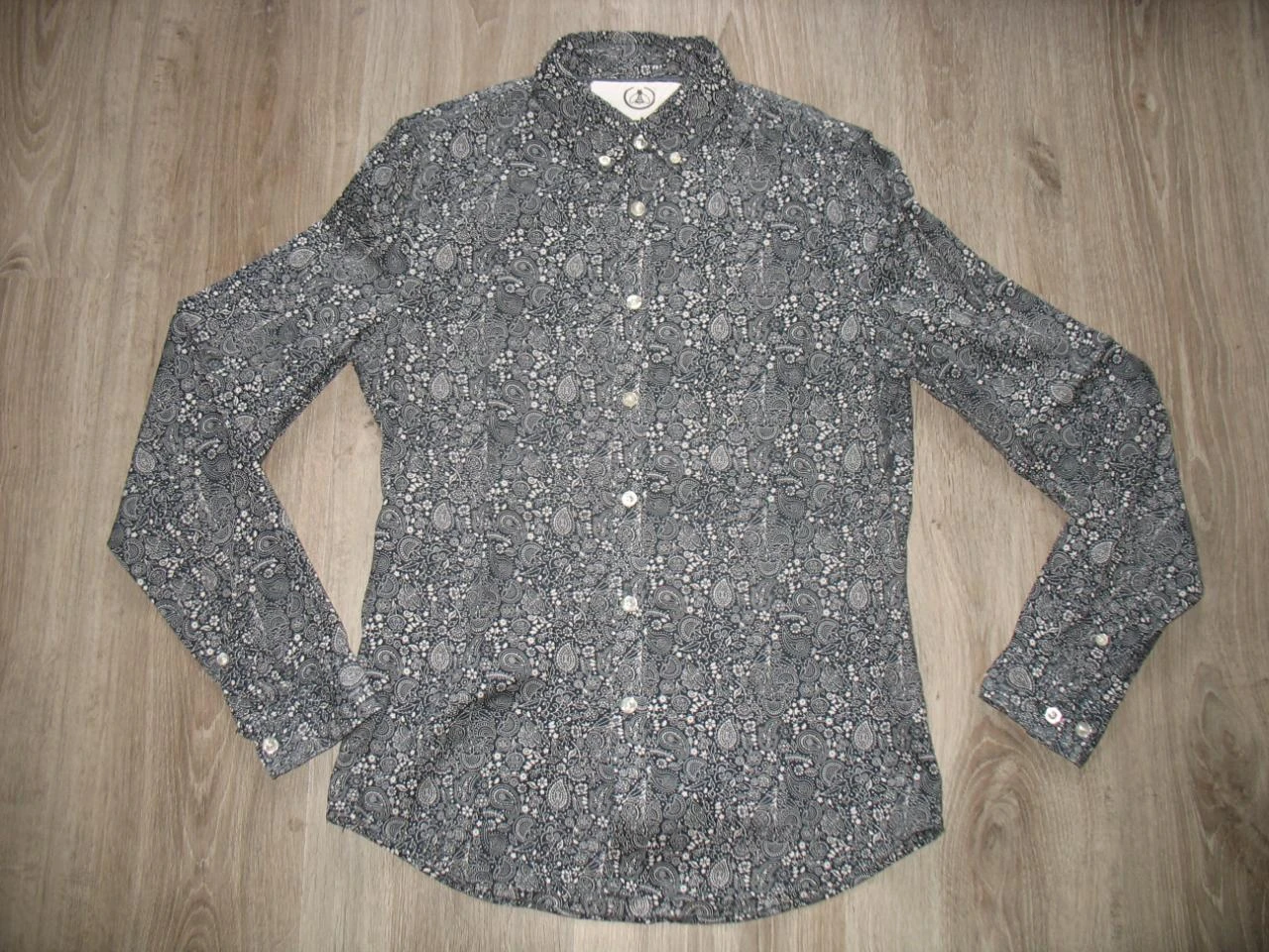 CHEMISE ML MARINE A MOTIFS - BIZZBEE - TAILLE XS - n°01